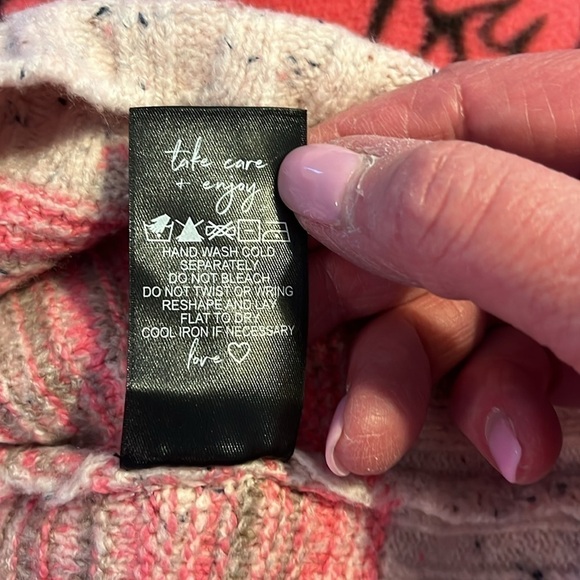 Nic+Zoe Women’s Pink And Cream Crewneck Sweater Size Large NWT - Picture 9 of 9